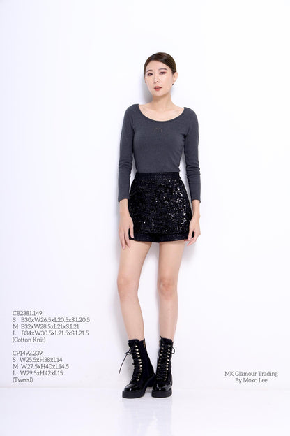 M Round Neck Fitted Knit Top