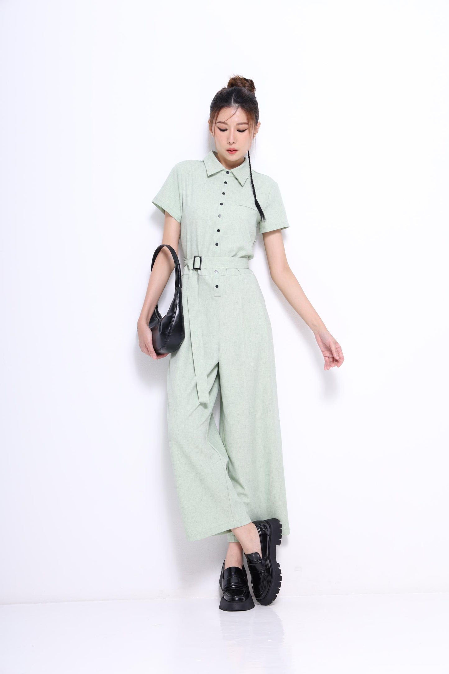 Ziya Belted Straight Leg Jumpsuit