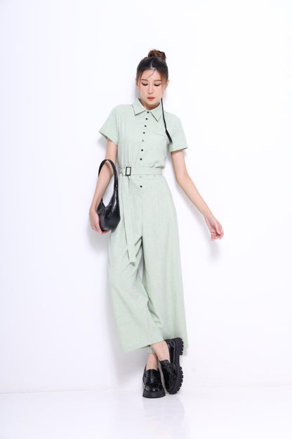 Ziya Belted Straight Leg Jumpsuit