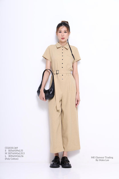 Ziya Belted Straight Leg Jumpsuit