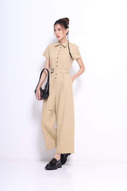 Ziya Belted Straight Leg Jumpsuit