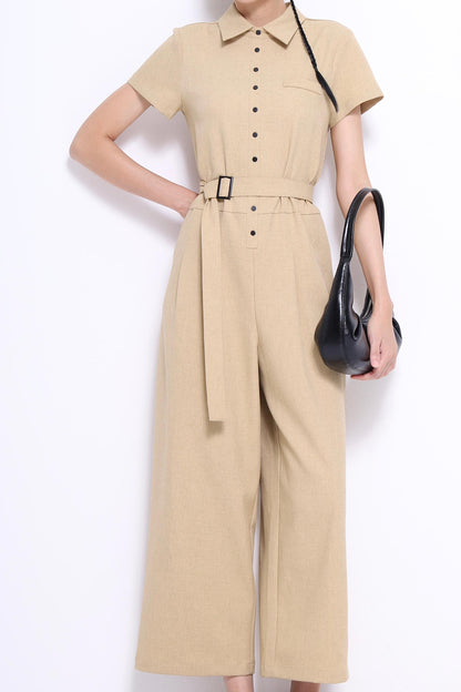 Ziya Belted Straight Leg Jumpsuit