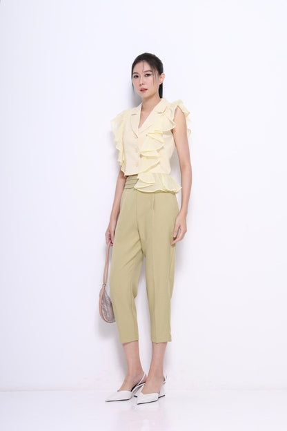 Camellia Asymmetrical Ruffled Blouse