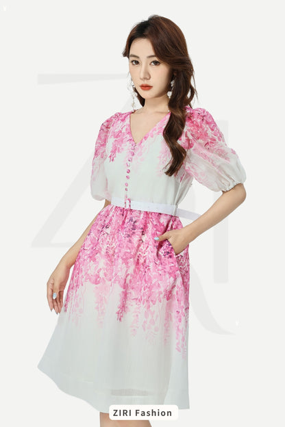 Ziri A-line Floral Dress