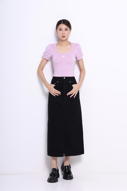 Hera Denim High Waist Midaxi Skirt