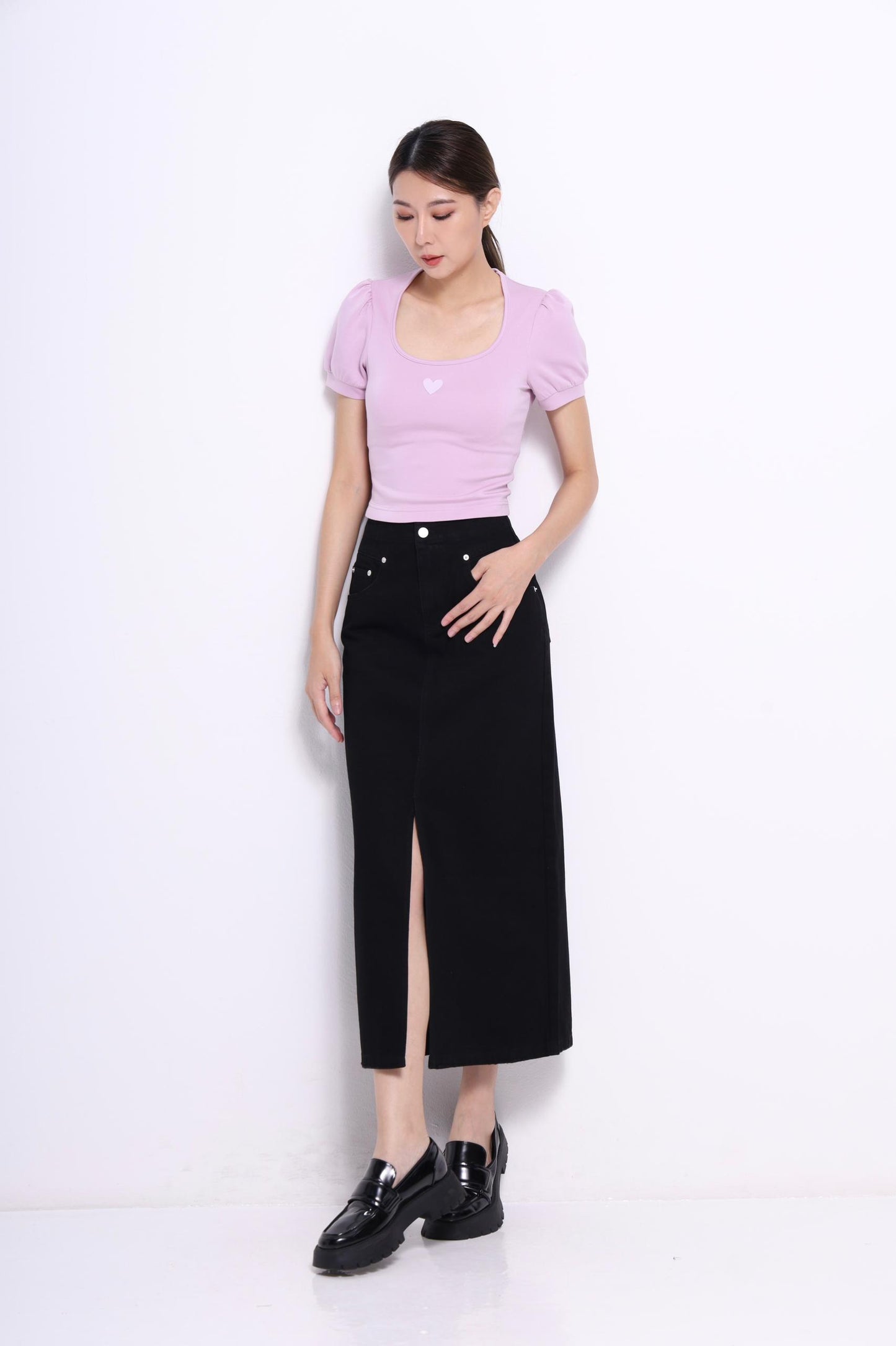 Hera Denim High Waist Midaxi Skirt