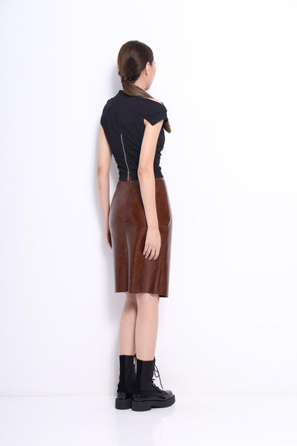 Marant Faux Leather Pencil Skirt