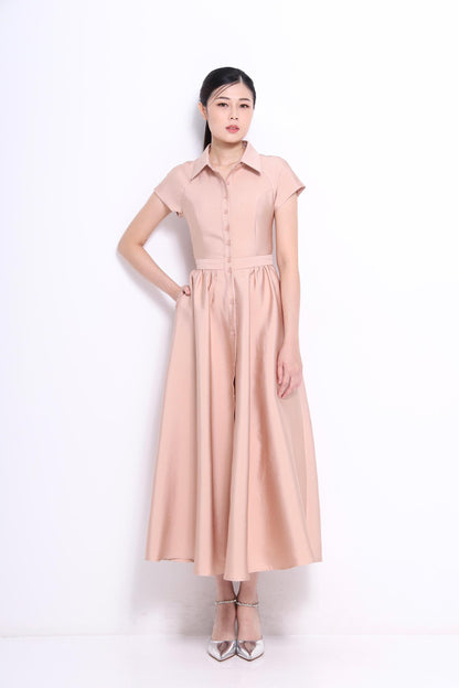 June A-line Satin Dress