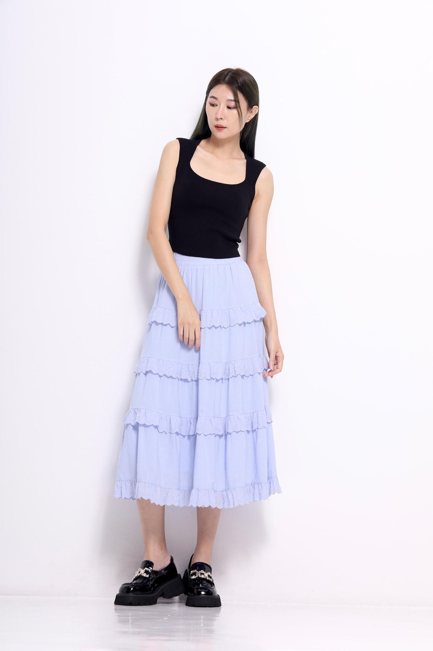 Mindy Layered Cotton Lace Skirt