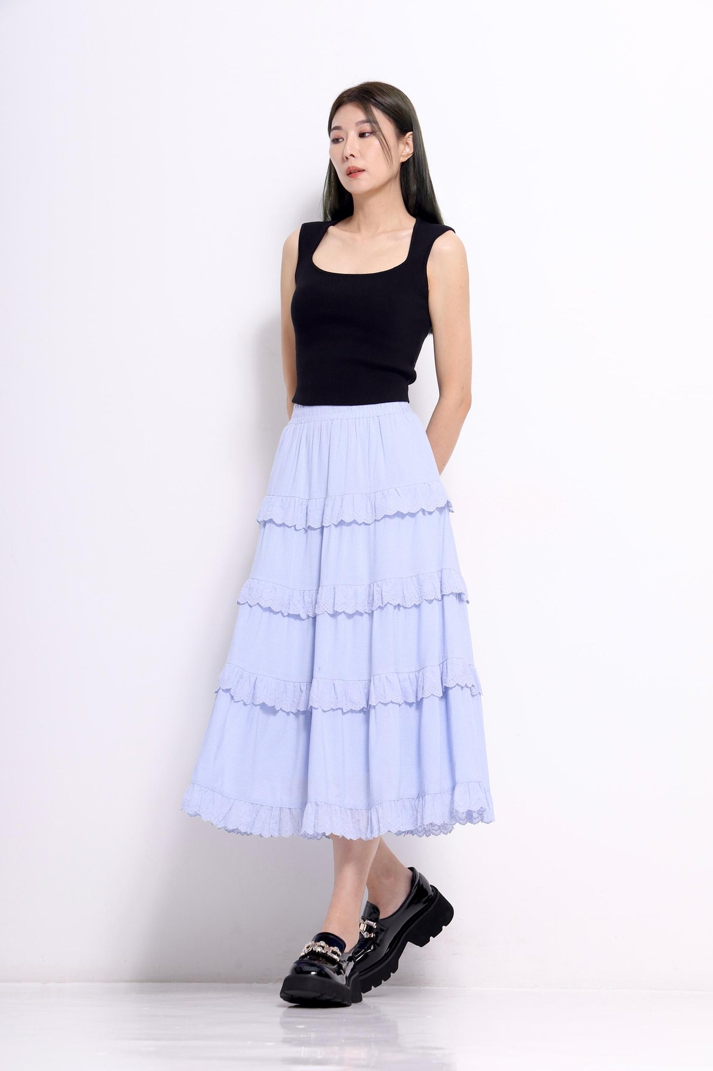 Mindy Layered Cotton Lace Skirt