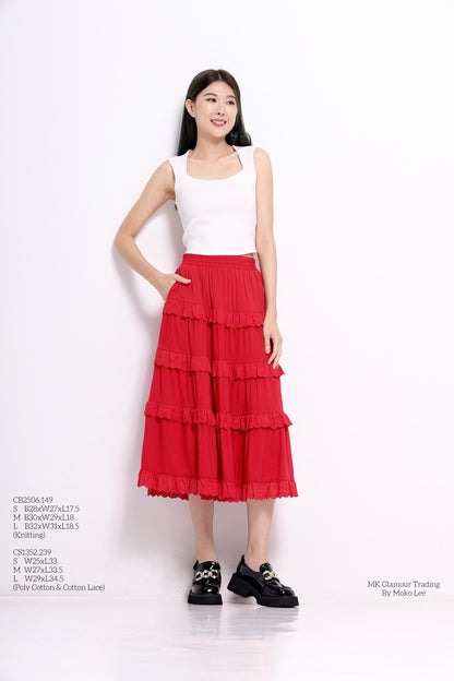 Mindy Layered Cotton Lace Skirt