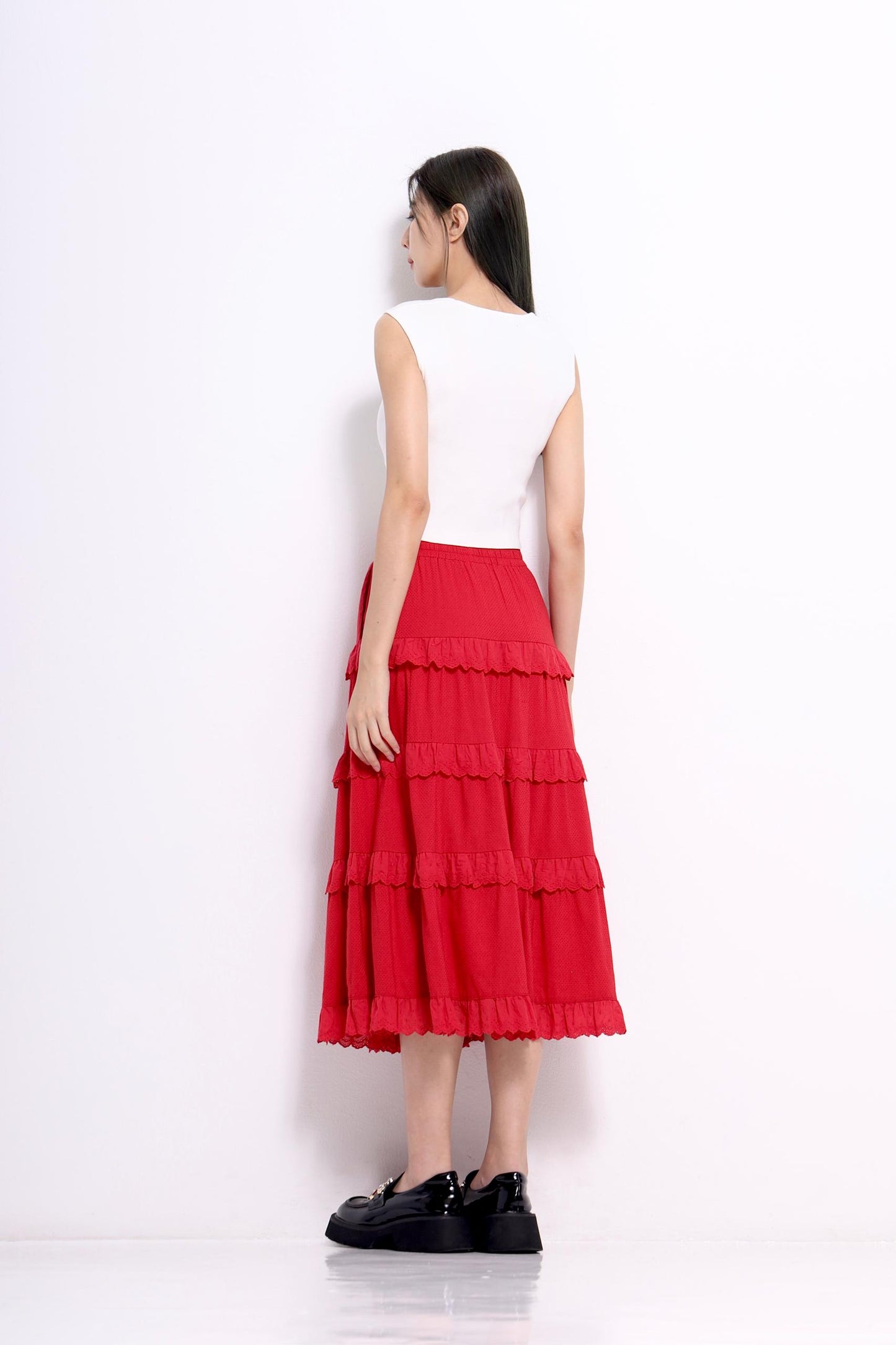 Mindy Layered Cotton Lace Skirt