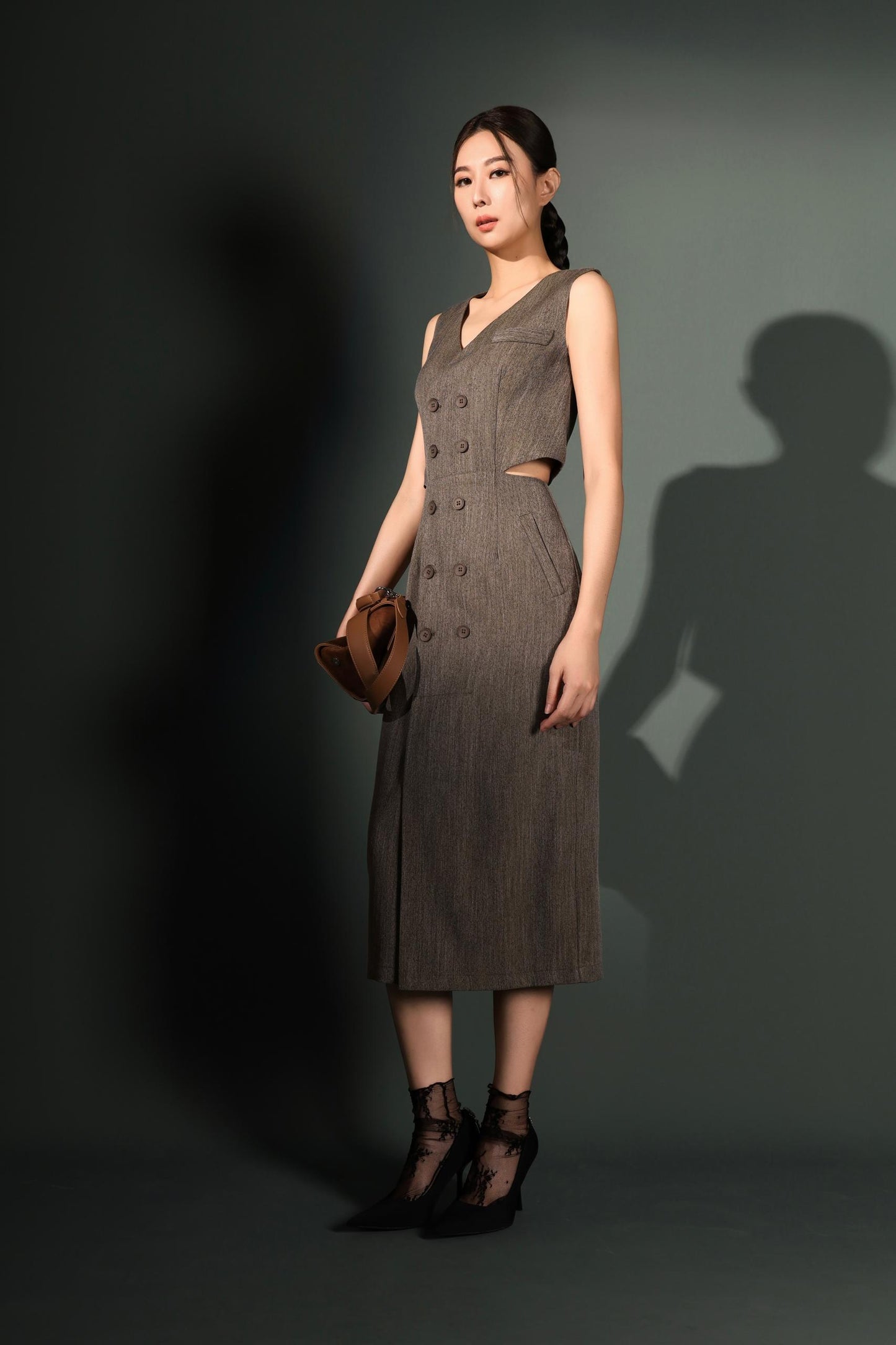 Tasha Side Cut-Out Midi Dress