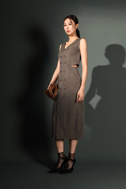 Tasha Side Cut-Out Midi Dress