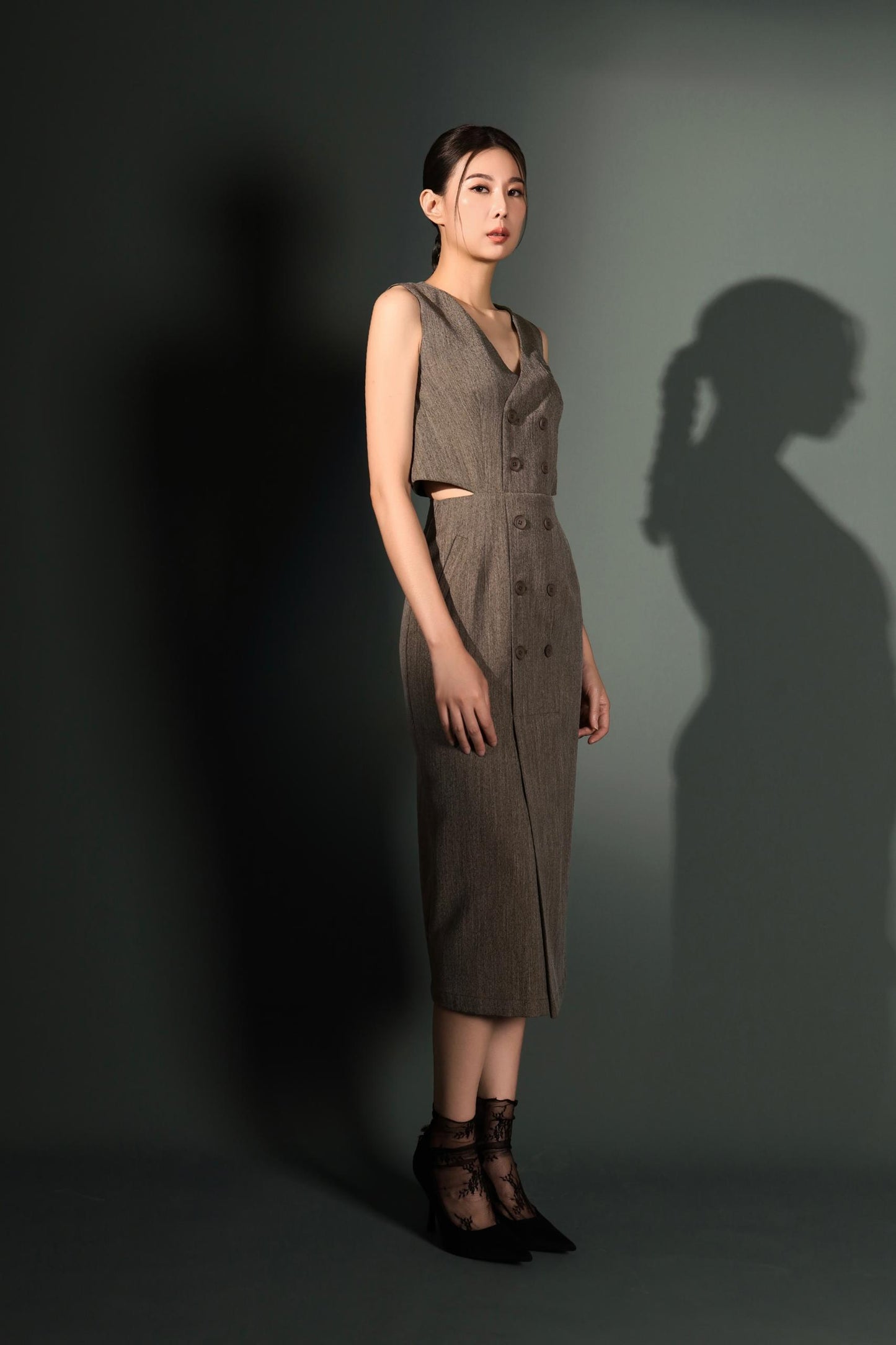Tasha Side Cut-Out Midi Dress