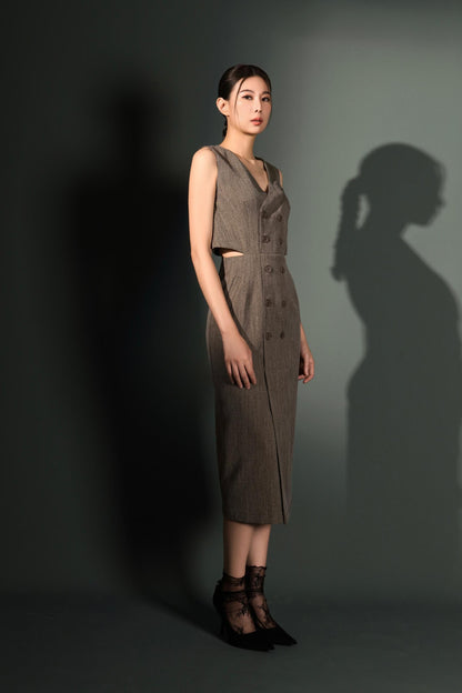 Tasha Side Cut-Out Midi Dress