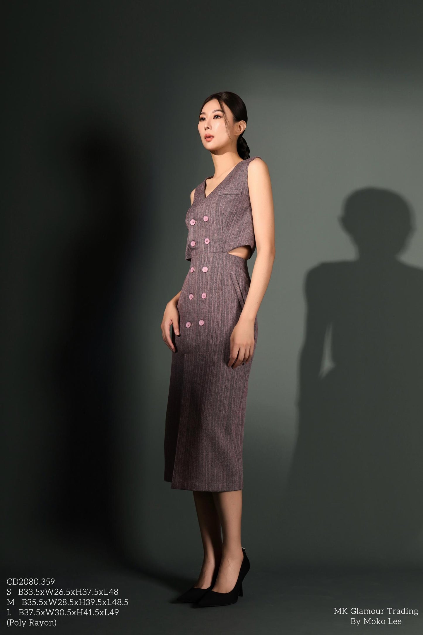 Tasha Side Cut-Out Midi Dress