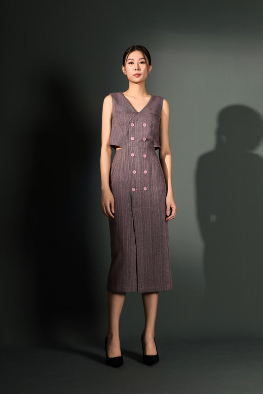 Tasha Side Cut-Out Midi Dress
