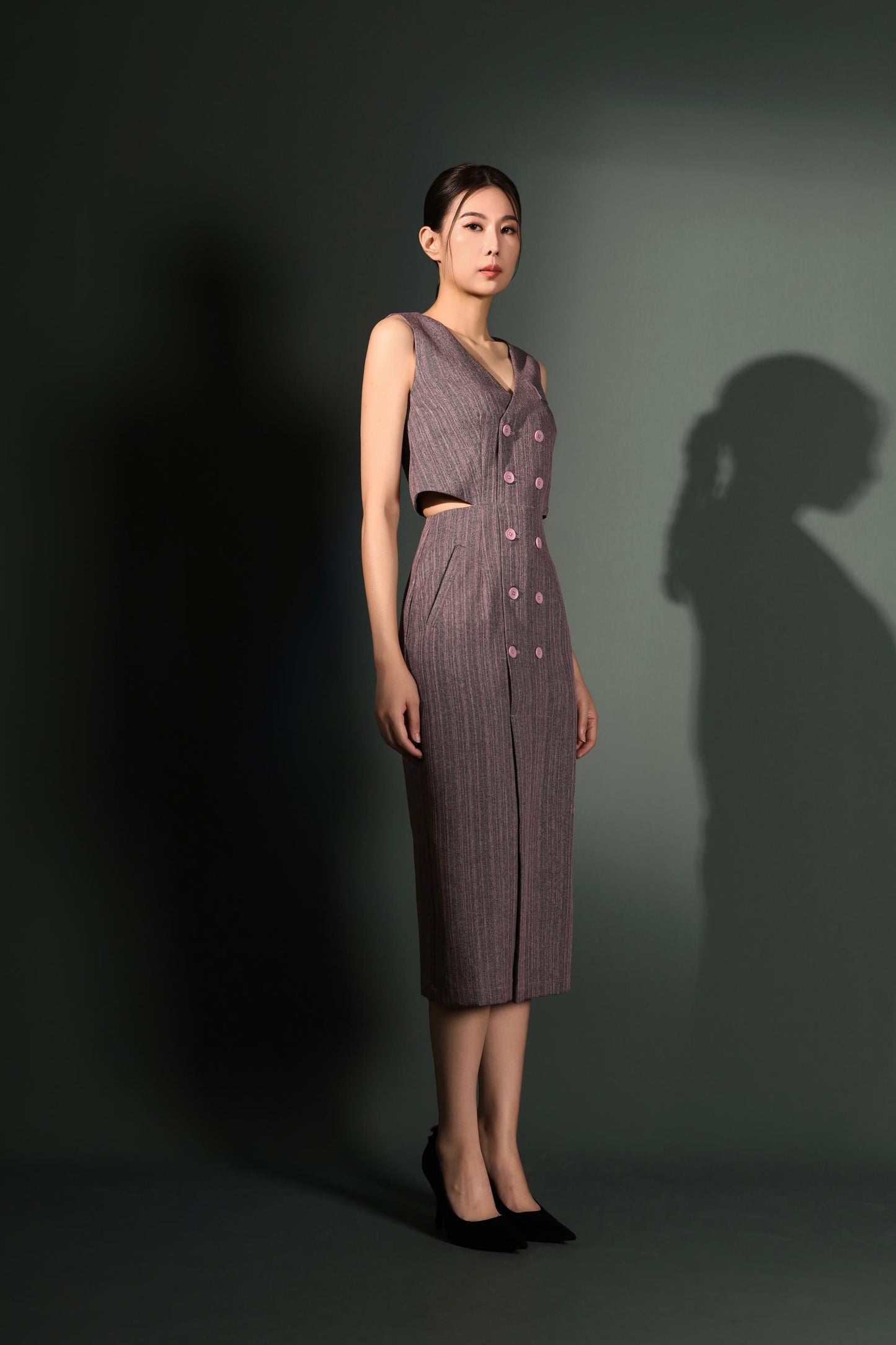 Tasha Side Cut-Out Midi Dress