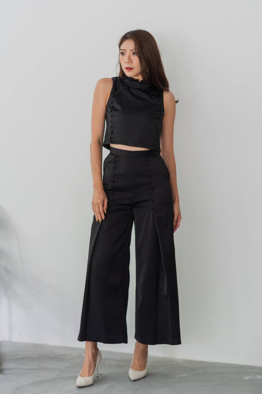 Mia Satin Button Pants