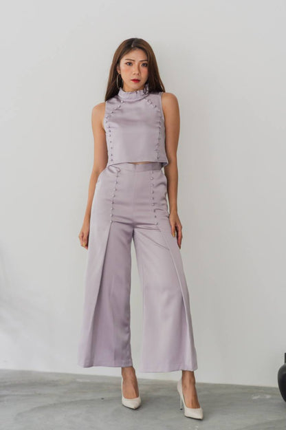 Mia Satin Button Pants